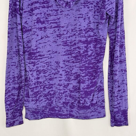 Women's Lightweight Burnout Hoodie Next Level Chic Soft Fabric Purple Size M - Picture 13 of 16